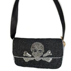 NWT Viral Tik Tok Black Skull Beaded Shoulder Bag From India to You